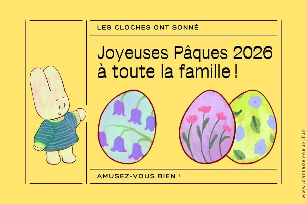 carte bonne fête de pâques 2026