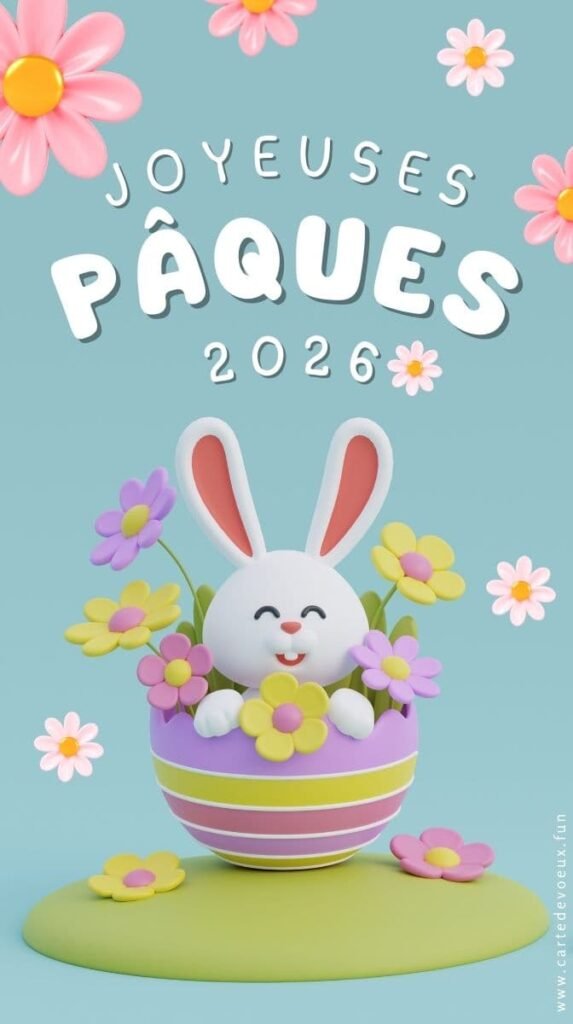 jolie carte pâques 2026